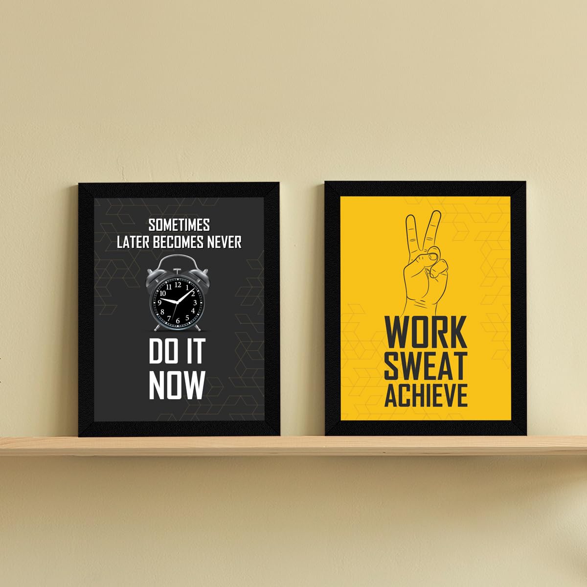 Artx Paper Gym Big Health Quotes Wall Frame Art Painting, Multicolor, Inspirational, 10X13 Inches Each, 20 X 26 Inches Combined,